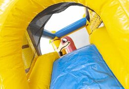 pequeño castillo hinchable con tobogán temático de hawaii para niños