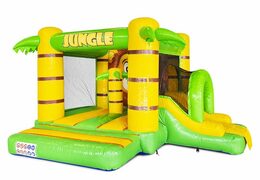 Solicite un cojín de aire inflable compacto con tobogán en el tema de la jungla para niños