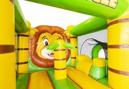 Solicite un cojín de aire inflable compacto con tobogán en el tema de la jungla para niños