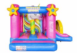 pequeño gorila inflable con tobogán en tema de unicornio para la venta