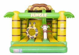 Tobogán inflable con tema de la jungla con sección de gorila para niños a la venta