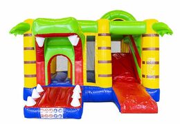 Gorila inflable con temática de cocodrilo con tobogán a la venta para niños