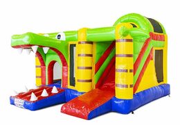 Pide castillo hinchable con tobogán con tema de cocodrilo para niños