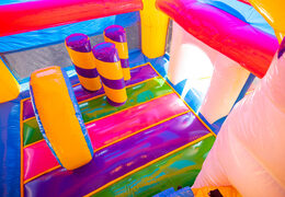 Castillo inflable multijugador súper hinchable con tema de unicornio para niños a la venta con muchos colores