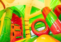 Air cushion multiplay super dino theme con sección de salto y tobogán a la venta para niños