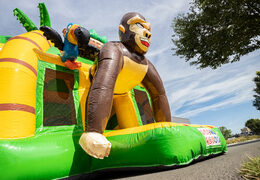 Cojín de aire inflable para juegos múltiples con tema de la jungla de elefantes y gorilas a la venta para niños