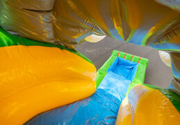 Jungle Theme Inflable Multiplay Big Bouncer con tobogán para niños en venta