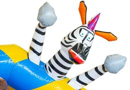 Cojín de aire combinado con tobogán para fiestas de animales con tobogán y animales en 3d para niños