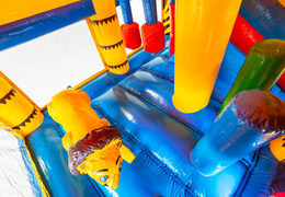 Castillo hinchable hinchable con tobogán y techo con temática de safari amazónico a la venta para niños