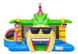 Solicite un castillo hinchable hinchable con el tema Flamingo para niños. Comprar hinchables online en JB Hinchables España