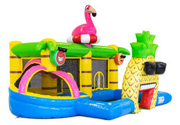 Comprar parque hinchable de colores en tema Flamingo para niños. Ordene inflables en línea en JB Hinchables España