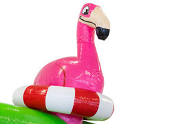 Compra castillo hinchable hinchable con la temática Flamingo con estampados a juego con la temática para niños. Pide castillos hinchables online en JB Hinchables España