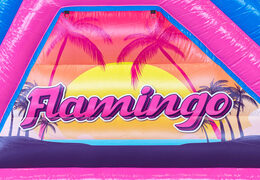 Comprar la pista americana 13 metros en el tema Flamingo para niños. Ordene pistas americanas inflables ahora en línea en JB Hinchables España