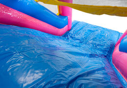 Comprar 13 metros larga pista americanas inflable en tema Flamingo para niños. Ordene pistas americanas inflables ahora en línea en JB Hinchables España