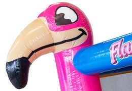 Tema de flamenco rosa en castillo hinchable Multi Slide