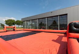 Se vende naranja con pista de jabón de fútbol negra