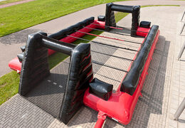 Comprar futbolín hinchable deportivo negro rojo con tablero exclusivo.