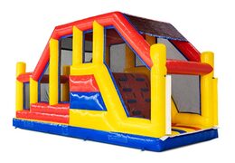 Módulo de pista de obstáculos rojo amarillo azul base jump