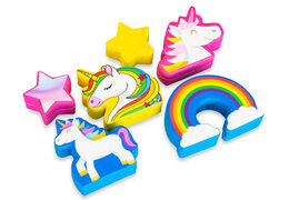 Conjunto de tema Softplay unicornio imágenes animales