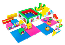 Set XXL de Softplay con temática Flamingo Hawaii y bloques coloridos para jugar