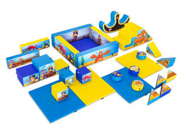 Set XXL de Softplay con temática de Piratas del Mar y bloques coloridos para jugar