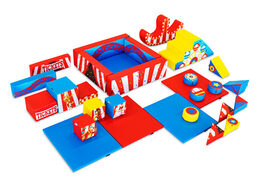 Set XXL de Softplay con temática de montaña rusa y bloques coloridos para jugar