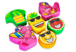 Conjunto de tema Softplay Flamingo Hawaii con imágenes de animales