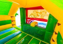 Interior del Castillo Hinchable Slide Combo Double Slide Amarillo Verde Azul