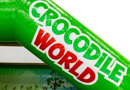 Castillo hinchable con tema de cocodrilo e ilustración escrita - Pide en línea