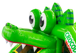 Figura en 3D en el castillo hinchable Slide Combo Doubleslide con tema de cabeza de cocodrilo