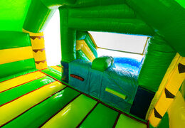 Interior del Castillo Hinchable Combo Doble Slide en Verde y Amarillo