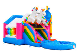 Compra el castillo hinchable Combo Double Slide con tema de unicornio en JB