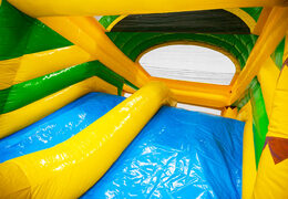 Compra el tobogán azul amarillo verde del castillo inflable Multiplay dubbelslide en JB