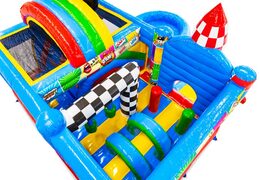 Interior de castillo hinchable con arcos, columnas y airbags en venta en JB