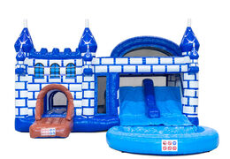 Castillo hinchable Multiplay Dubbelslide con dos toboganes en el tema del castillo