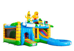 Lateral de Multiplay Dubbelslide con piscina en el tema de la fiesta veraniega