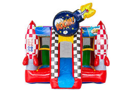 Compra el castillo hinchable Midi Bounce en tema cómic en JB Inflatables, llamativo y colorido
