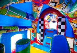 Pide hoy el castillo hinchable A-frame Super Comic en estilo cómic en JB Inflatables