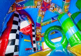 Castillo hinchable A-frame Super Comic en estilo cómic llamativo, ya disponible para pedir en línea