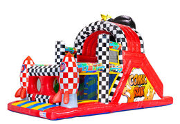 Pista de obstáculos de alta calidad con un vibrante tema de cómic