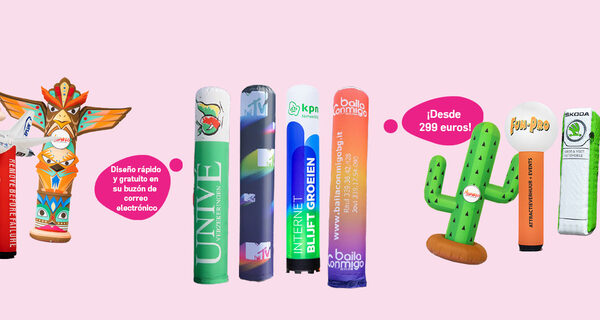 Pilares y pilares de luz a medida bajo pedido en JB Hinchables