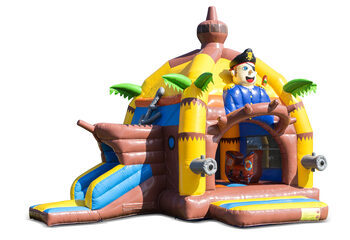 Comprar castillo inflable de interior multifun super hinchable con tobogán en tema pirata para niños. Ordene castillos inflables en línea en JB Hinchables España