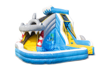 Ordene el castillo hinchable splashy shark con bañera en JB Hinchables España. Compre castillo hinchables en línea en JB Hinchables España