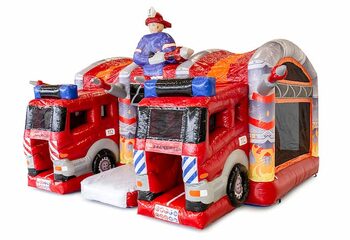 Compre un castillo hinchable multijugador grande de interior con tobogán en el tema de los bomberos para niños. Ordene castillos hinchables en línea en JB Hinchables España