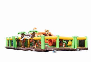 Compre un mega castillo inflable en el tema de la jungla para niños. Ordene castillos inflables en línea en JB Hinchables España
