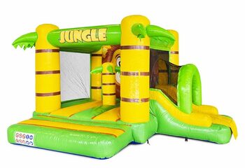 Solicite un cojín de aire inflable compacto con tobogán en el tema de la jungla para niños