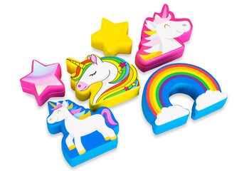 Conjunto de tema Softplay unicornio imágenes animales