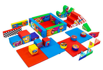 Set XXL de Softplay con temática de cómic y bloques coloridos para jugar