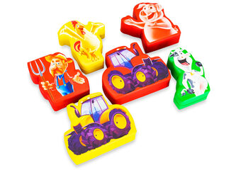 Conjunto de tema Softplay granja imágenes animales