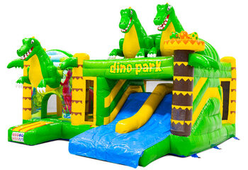 Castillo hinchable Multiplay Dubbelslide con dos toboganes en el tema de dinosaurios